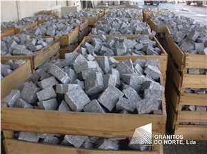 Cinza Alpendurada Granite Sawn Cobbles, Cube Stone, Grey Granite Cube Stone & Pavers Portugal