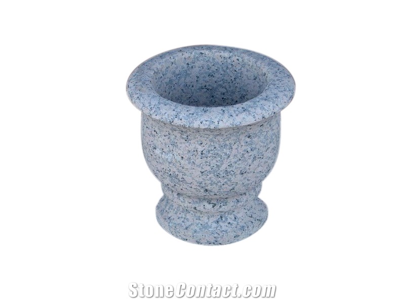 Cinzento Alpendurada - Cinza Alpendurada Granite Carved Flower Pots, Grey Granite Flower Pots