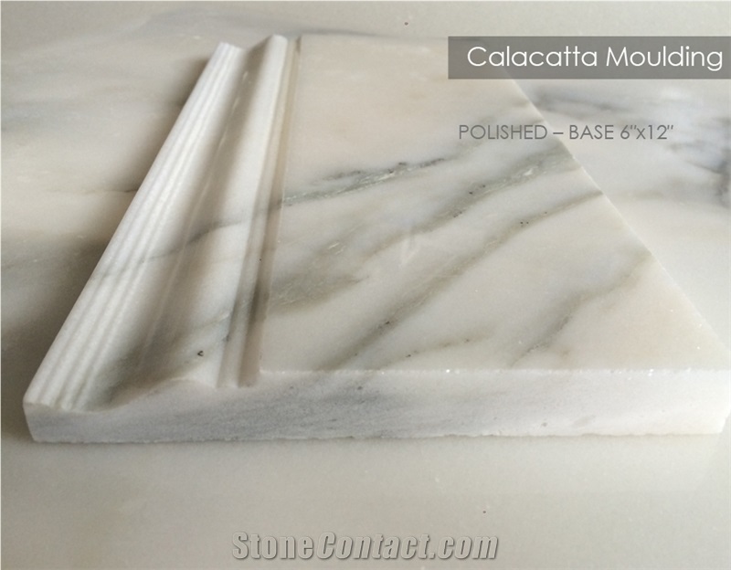 Calacatta Marble - Calacatta Base, White Marble Molding & Borders