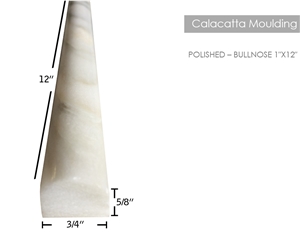 Calacatta Marble Pencil Molding, White Marble Border