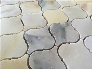 Calacatta Mosaic - Etoile, White Marble Mosaic Polished