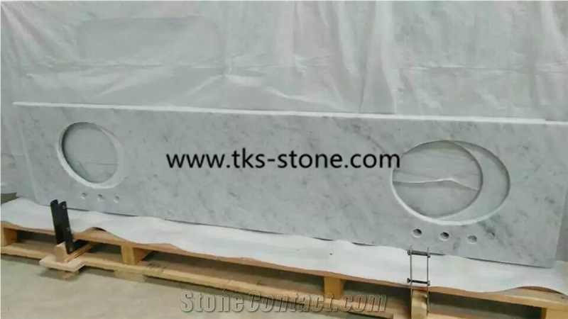 Bianco Carrara White Marble Countertops, White Marble Kitchen Countertops