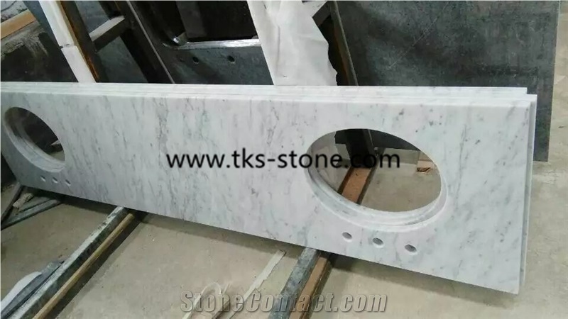 Bianco Carrara White Marble Countertops, White Marble Kitchen Countertops