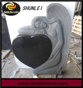 American Style Black Granite Tombstone, China Black Granite Monument & Tombstone