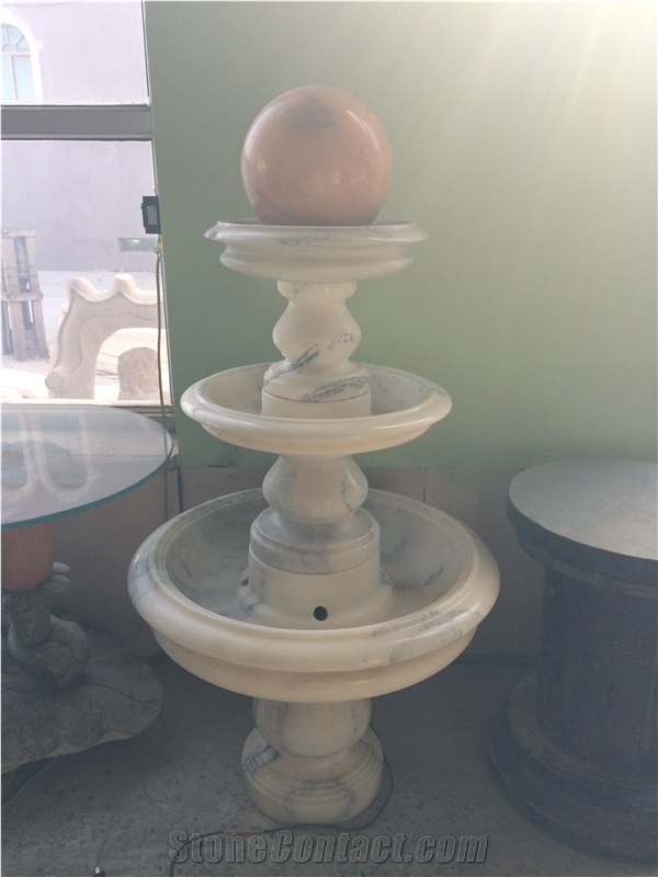 Beige Marble Floating Ball Water Fountains