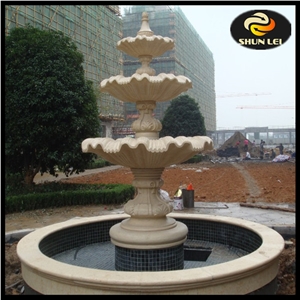 China Beige Marble Garden Water Fountain
