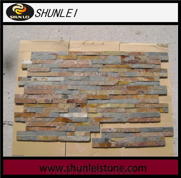 China Black Slate Cultured Stone,Ledge Stone Wall Panel