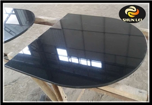 Curved Fireplace Hearth Slabs, Shanxi Black Granite Fireplace Hearth