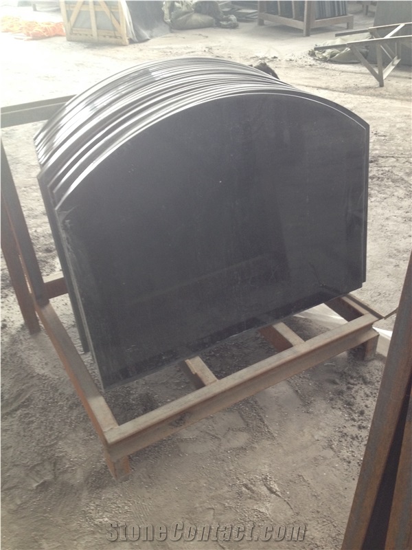 Curved Fireplace Hearth Slabs, Shanxi Black Granite Fireplace Hearth