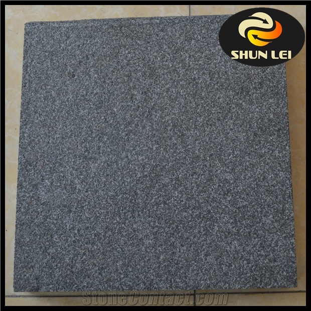 Hebei Black Flamed Granite Tile and Slabs, Flamed Granite, Black Granite Flamed