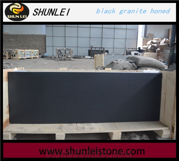 Honed Black Granite Tile, Honed Shanxi Black Granite Tiles