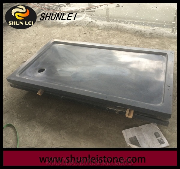 Honed Shanxi Black Granite Shower Pans