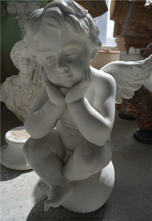 Marble Angel Scuptures, White Marble Sculpture & Statue