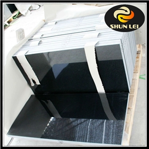Natural Absolute Black Granite Tile, China Black Granite