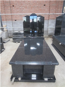 Poland Style Black Granite Tombstone
