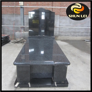 Simple Designed Memorial Binzhou Black Granite Tombstone and Monument