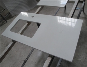 White Quartz Stone Kitchen Countertops