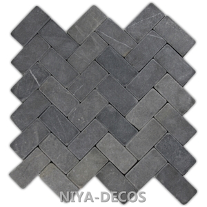China Pietra Grigio Marble Mosaic/Grey Veins Marble Mosaic Pattern for Floor