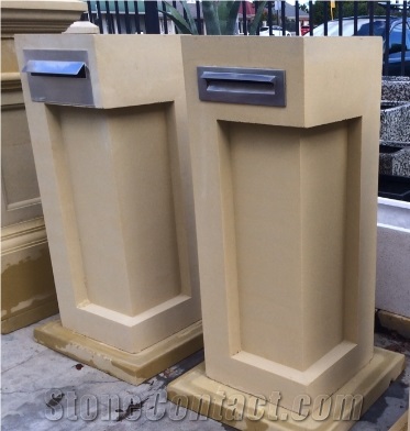 China Yellow Sandstone Exterior Mailbox/ Letter Boxes Simple Design
