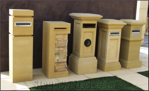 China Yellow Sandstone Letter Box /Mail Box/Exterior Decoration Boxes