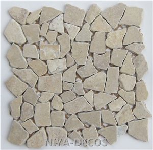 Classic Beige Travertine Mosaic Tiles with Split Face
