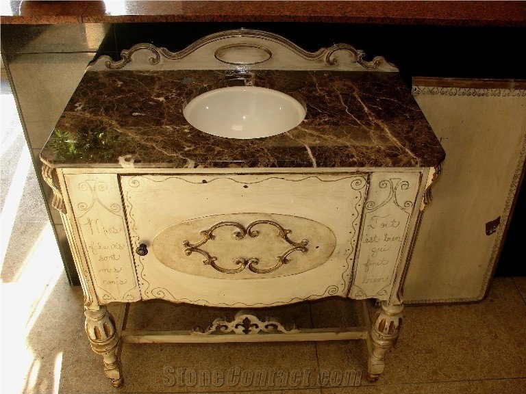 Emperador Dark Marble Bath Top/Brown Marble Vanity Tops /Bathroom Countertop /Interior Stone Decoraion