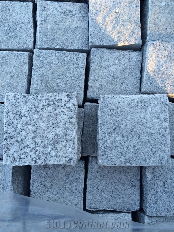 Fargo G603 Granite Cube Stone with All Sides Natural Split, Light Grey Granite Natural Cobble Stone for Garden Stepping Pavements, Cube Stones for Walkway/Driveway/Courtyard Road