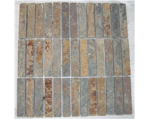 Brown Slate Mosaic for Interior-Exterior Decoration