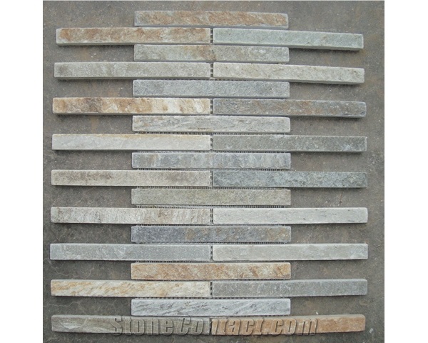 China Slate Linear Strips Mosaic for Wall & Floor