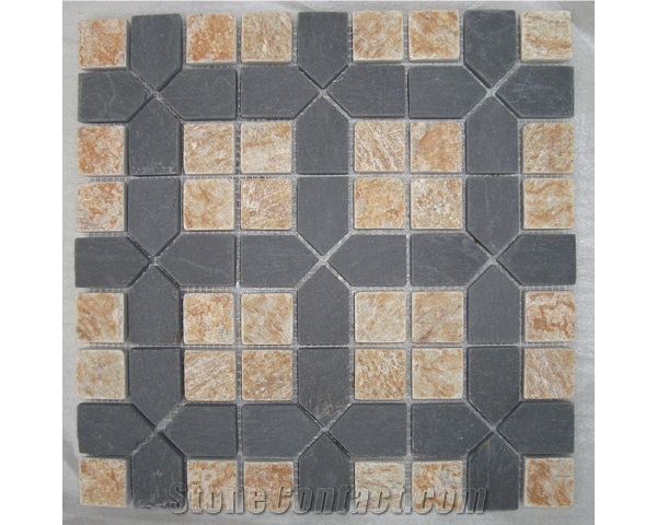 Chipped Slate Mosaic for Interior-Exterior Decoration