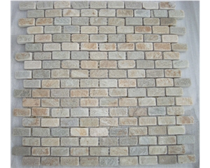 Linear Strips Slate Mosaic for Interior Decoration