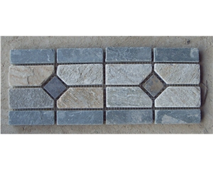 Linear Strips Slate Mosaic for Shower Wall