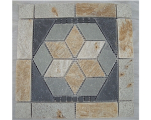 Mixed Multicolor Slate Mosaic for Walling & Flooring
