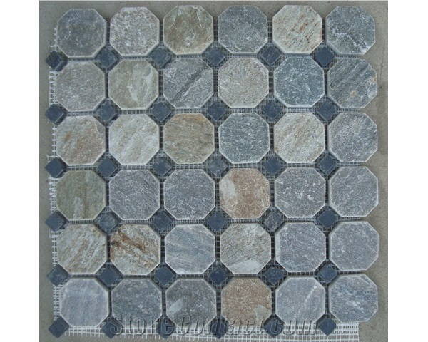 Round Chipped Slate Mosaic