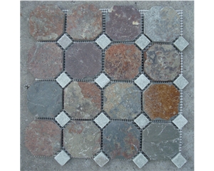 Round Chipped Slate Mosaic