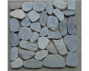 Tumbled Slate Pebble Mosaic, Grey Slate Pebble Mosaic