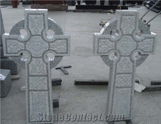 China G603 Grey Granite Tombstone New Design, G603 China Sardinia Granite Stylish Monuments, Cross Tombstones