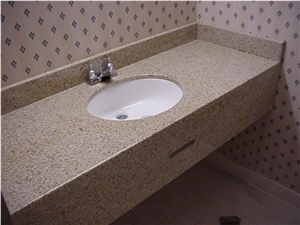 G3582 Granite Bathroom Vanity Tops for Sale,G1682 Rusty Yellow Granite Bathroom Countertops,Yellow Rust Granite G682 Vanity Tops