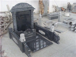Padang G654 Granite Tombstone,Sesame Black Tombstone Of China,,Changle Pingnan Sesame Black Monument