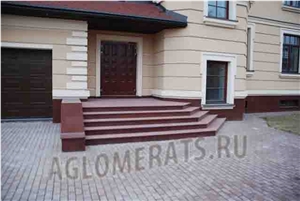Kapustinsky Granite Entrance Stairs, Red Granite Stairs & Steps Ukraine