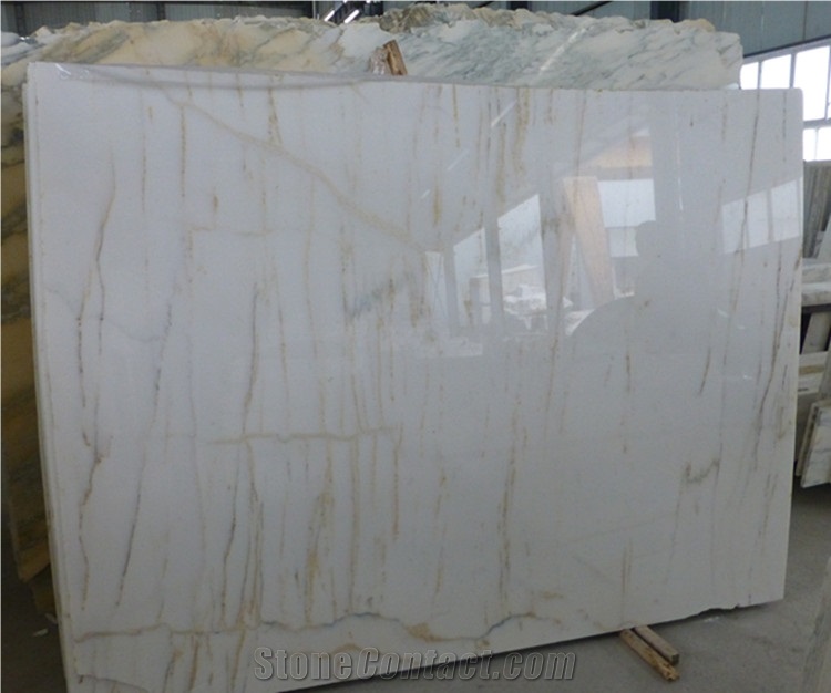 White Marble with Gold Vein Marble Slabs & Tiles