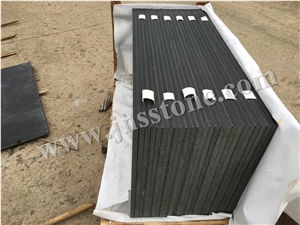 Hainan Black Basalt Honed Tiles, Dark Black Basalt, China Black Basalt Walling & Flooring Cladding Honed Slabs & Tiles