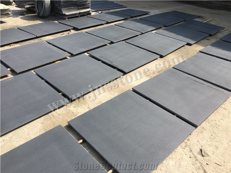 Hainan Black Basalt Sawn + 400 Grit &Sealed Tiles,Dark Basalt, China Black Basalt, Dark Bluestone with Cats Paws Sawn + 400 Grit &Sealed Walling & Flooring Cladding Slabs & Tiles