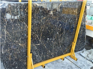 Golden Black Marble Blocks & Slabs, Black Polished Marble Tiles & Slabs