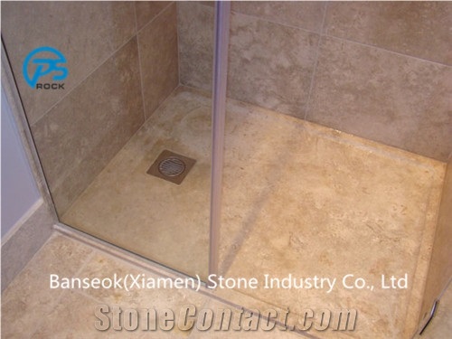 Beige Marble Shower Tray, China Factory, Bathroom Shower Tray
