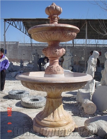 Marble Stone Garden Water Exterior Fountains, Beige Marble Exterior Fountains