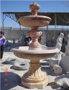 Marble Stone Garden Water Exterior Fountains, Beige Marble Exterior Fountains