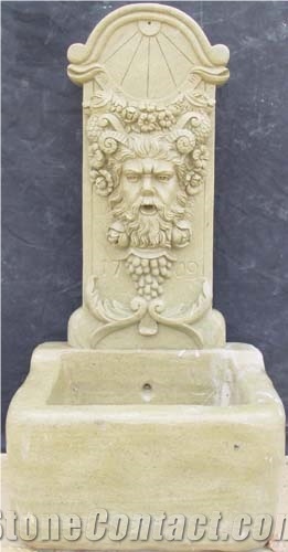 Small Scale White Granite Water Fountain for Garden Decoration