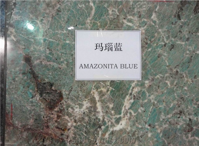 Xiamen China Amazonita Blue Granite Slab Tile Paver Cover Flooring Polished Honed Flamed Split Cross & Vein Cut Patterns