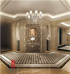 3d Beige Marble Decor, Cappucino Beige Marble Wall Panel for Villa Design, Cappucino Marble Building & Walling